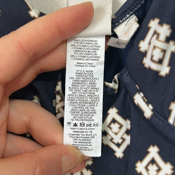 Tory Burch “Double Diamond” Full Piece Bathing Suit size small - Picture 9 of 9